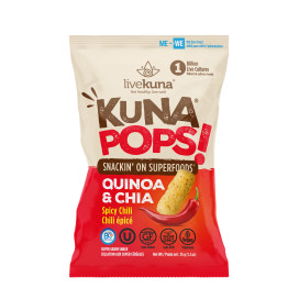 KUNAPOPS - SNACKS QUINOA & CHIA - SPICY CHILI / CX 12 UN de 35g CADA
