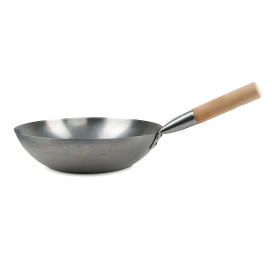 Wok de aço com fundo plano 33 cm