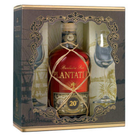 Caixa de presente Plantation Rum XO 20º aniversário Caixa 70cl 2 copos