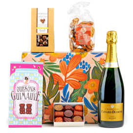 Caixa de presente de champanhe e chocolate