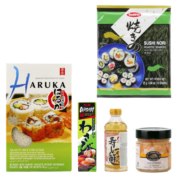 Kit de receita de maki de abacate com salmão