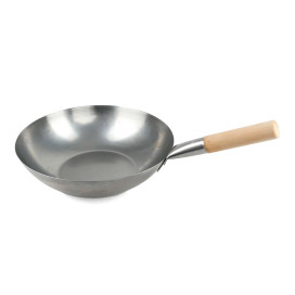 Wok de aço com fundo plano 33 cm