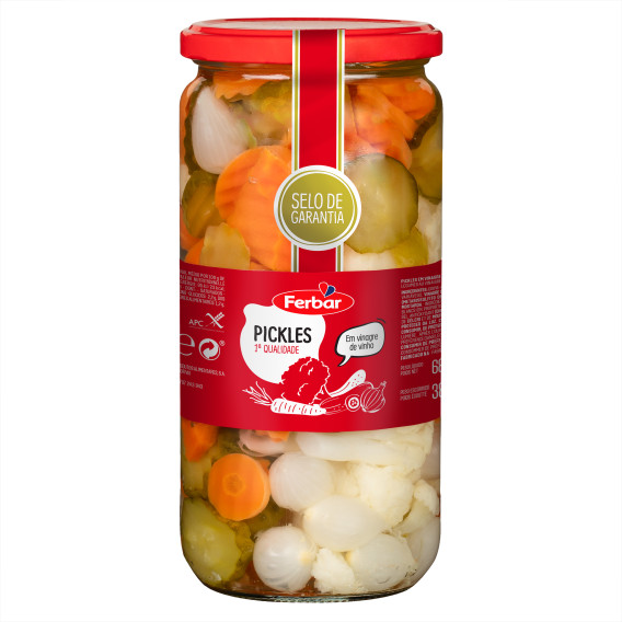 PICKLES EM VINAGRE  / CX 6 UN DE 680g CADA