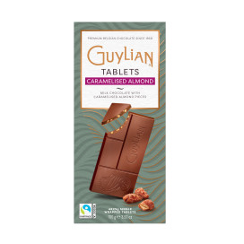 GUYLIAN - TABLETE DE CHOC. C/ AMÊNDOA CARAMELIZADA  / CX 24 UN DE 100g CADA