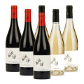 Variedade de vinhos tintos e brancos orgânicos Côtes du Rhône sem adição de enxofre 6 garrafas de 75cl
