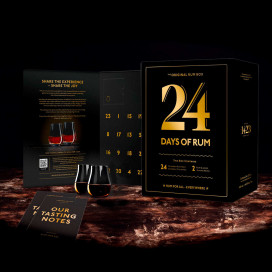 Coffret presente Black Edition 24 dias de Rum - 24 frascos de 2cl + 2 copos)