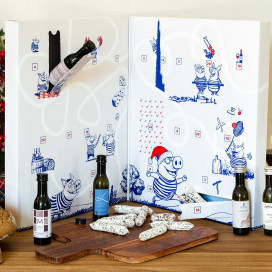 Coffret presente de enchidos e vinhos “Les Bons Vivants” Maison Bayle
