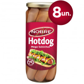 Nobre Mega Salsichas Hotdog Frasco 8 un. 700 g (CX 6UN)