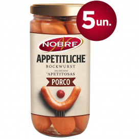 Nobre Appetitliche Salsichas de Porco Frasco 5 un. 250 g (CX 6UN)