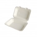 Caixas de cana de açúcar para alimentos pure sem compartimentos 7,9 cm x 15,5 cm x 23 cm branco