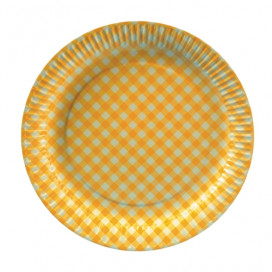 Pratos de Cartão Amarelo "Karo" Ø 26cm