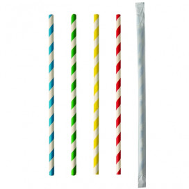 Palhinhas de Papel às Riscas "Pure" Ø 6mm