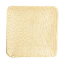 Pratos Quadrados de Folha de Palmeira "Pure" 25,5cm