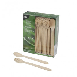 Colheres de café de madeira 11 cm