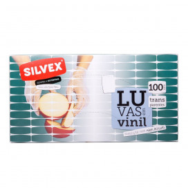 Luvas Descartáveis em Vinil Transparente s/ Pó M (100 UNI)