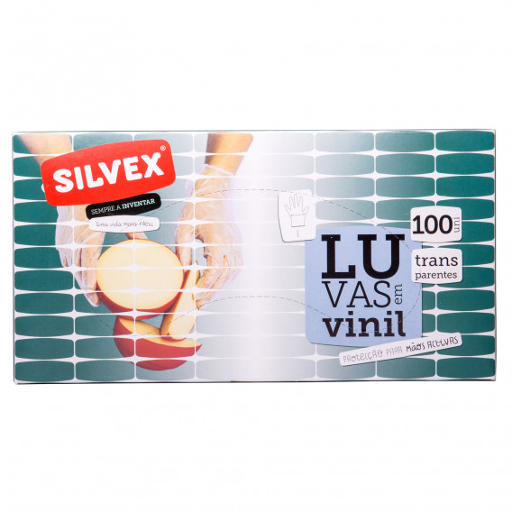 Luvas Descartáveis em Vinil Transparente s/ Pó L (100 UNI)