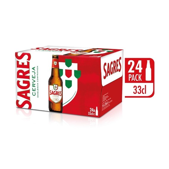 Cerveja Sagres Bca 4X6 0.33Tp (Six Pack)(24Un)