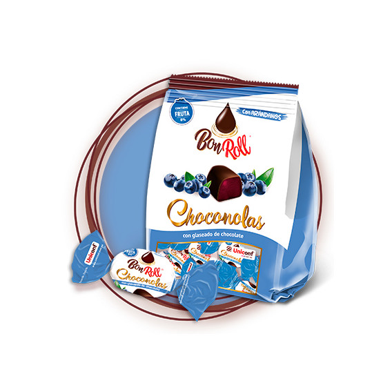 Bon Roll Choconolas de mirtilo 180 gr caixa 8 und